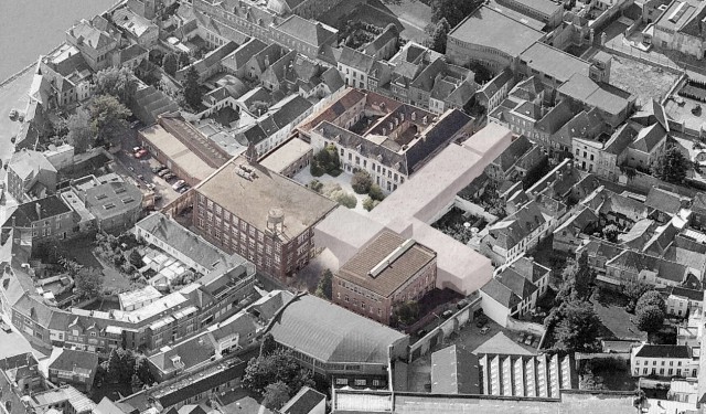 Facultad de Arquitectura en Tournai | Vista aérea de la ubicación del edificio | Aires Mateus | Alumilux