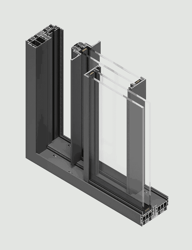 Casa 1510. Ottima Classic. Detalle de la estructura perfil-vidrio . NordEst Arquitectura | Alumilux